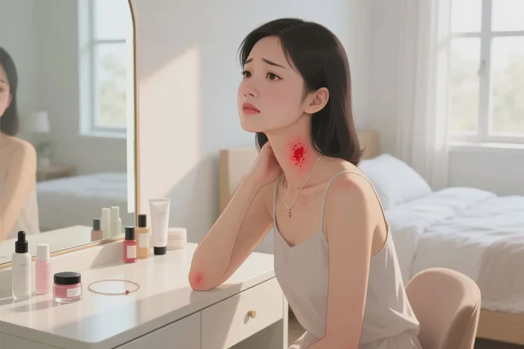 女生脖子上出现湿疹能治愈吗(图1)