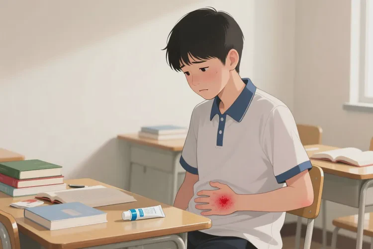 中学生肚子上容易起湿疹能治愈吗(图1)