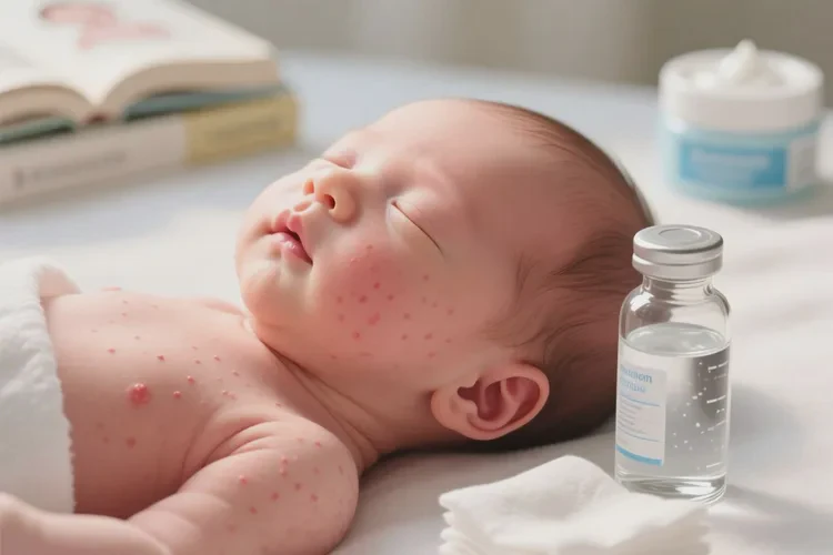 新生儿脖子上容易起湿疹能治愈吗(图2)