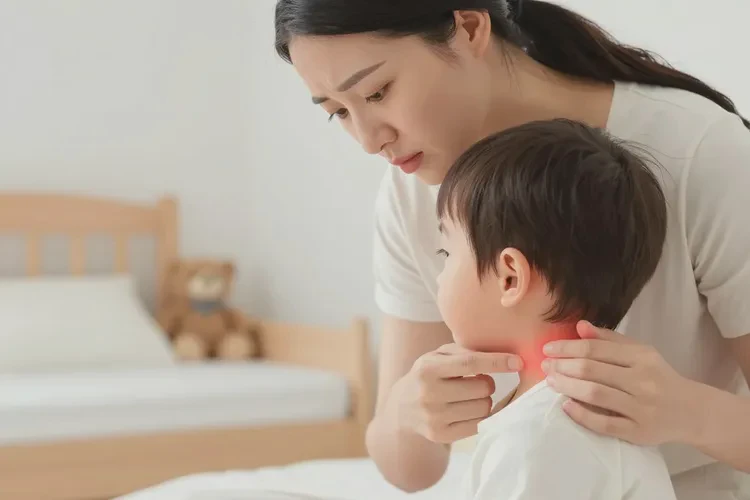 幼儿脖子上偶尔长湿疹能治愈吗(图1)