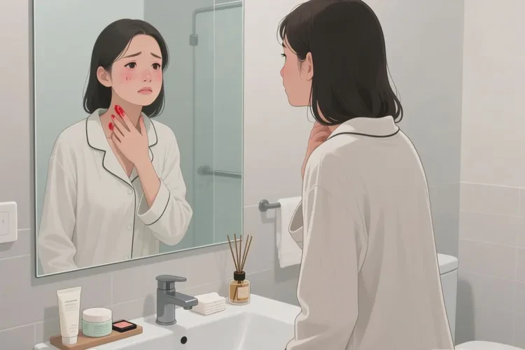 女生脖子上偶尔长湿疹能治愈吗(图1)