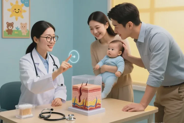 新生儿屁股上偶尔起湿疹能治愈吗(图1)