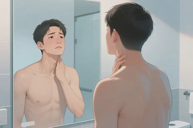 男人脖子上偶尔长湿疹能治愈吗(图1)