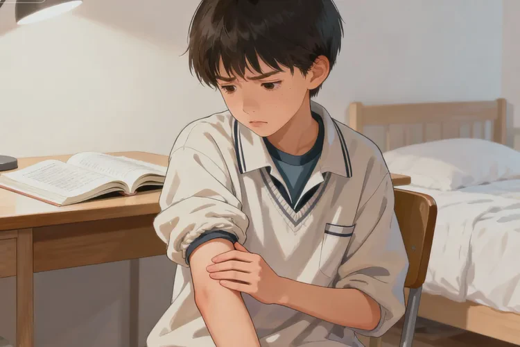 中学生手臂上偶尔起湿疹能治愈吗(图1)