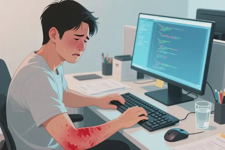 青年人手臂上偶尔长湿疹能治愈吗(图1)