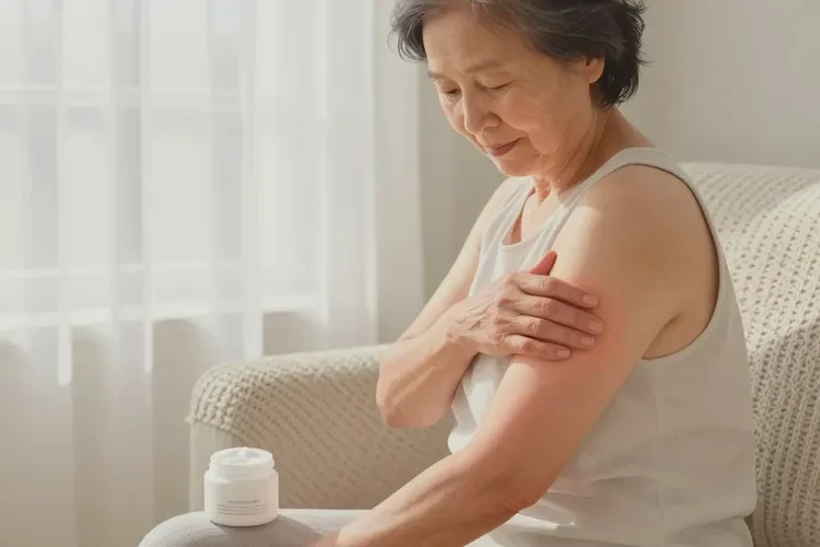 老年人手臂上偶尔长湿疹能治愈吗(图1)