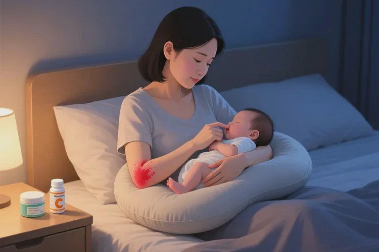 哺乳期妈妈四肢经常长湿疹能治愈吗(图1)