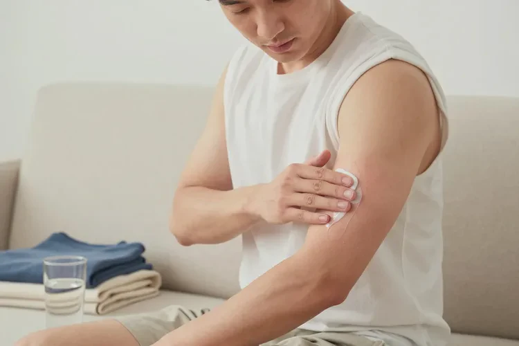 男性手臂偶尔长湿疹能治愈吗(图2)