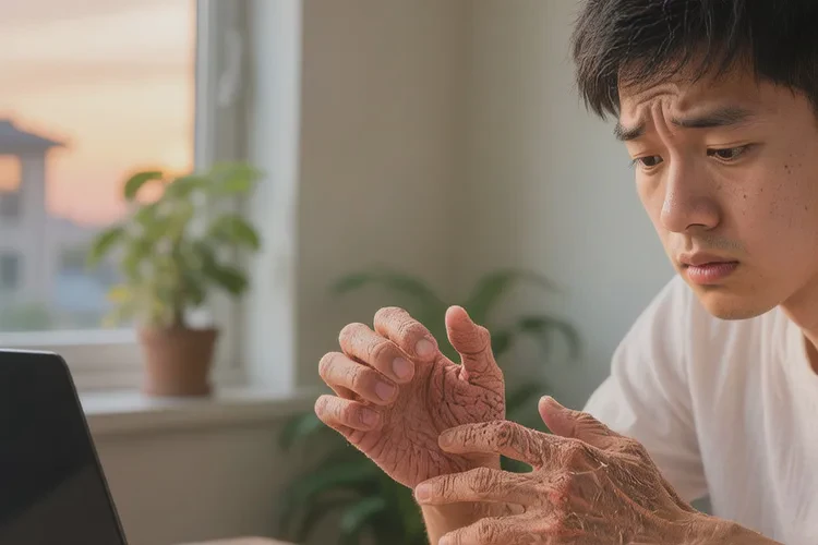 青年人手上容易长湿疹能治愈吗(图1)