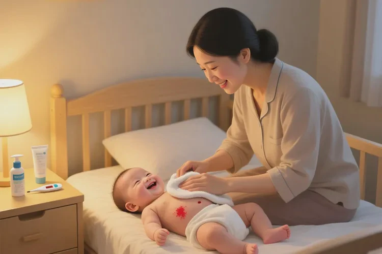 小孩肚子上起湿疹能不能治愈(图1)