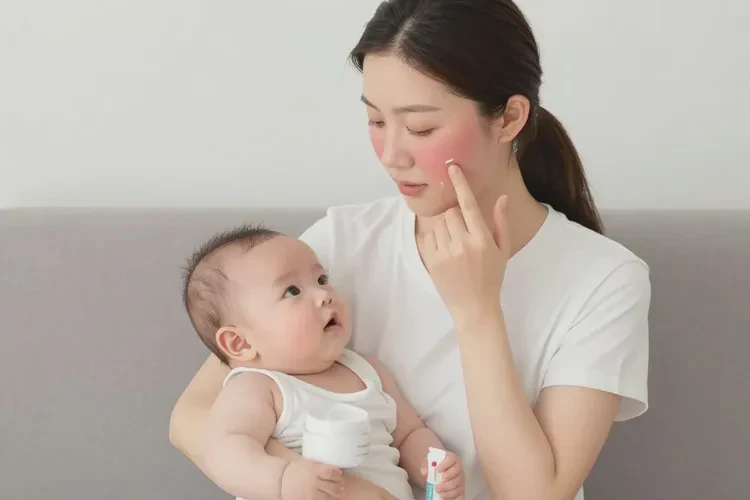 哺乳期妈妈脸上偶尔起湿疹能治愈吗(图1)