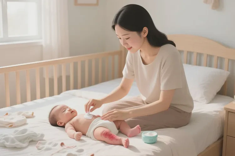 新生儿小腿上容易长湿疹能治愈吗(图1)