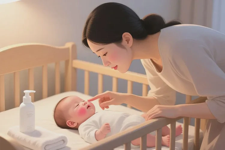 新生儿脸上偶尔长湿疹能治愈吗(图1)