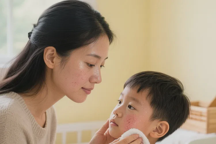 小学生脸上偶尔长湿疹能治愈吗(图1)