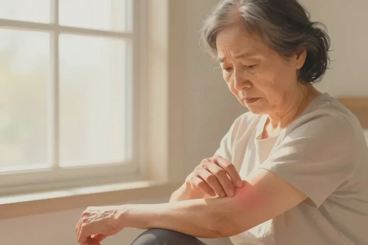 老年人身上偶尔起湿疹能治愈吗(图1)