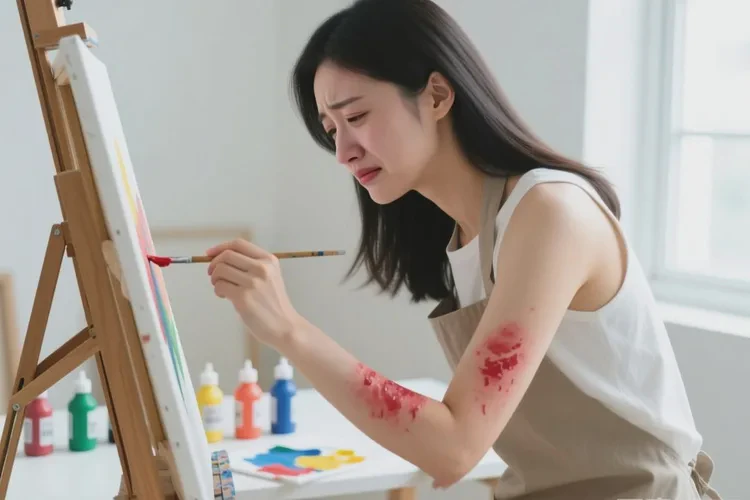 青年人手臂上偶尔长湿疹能治愈吗(图2)