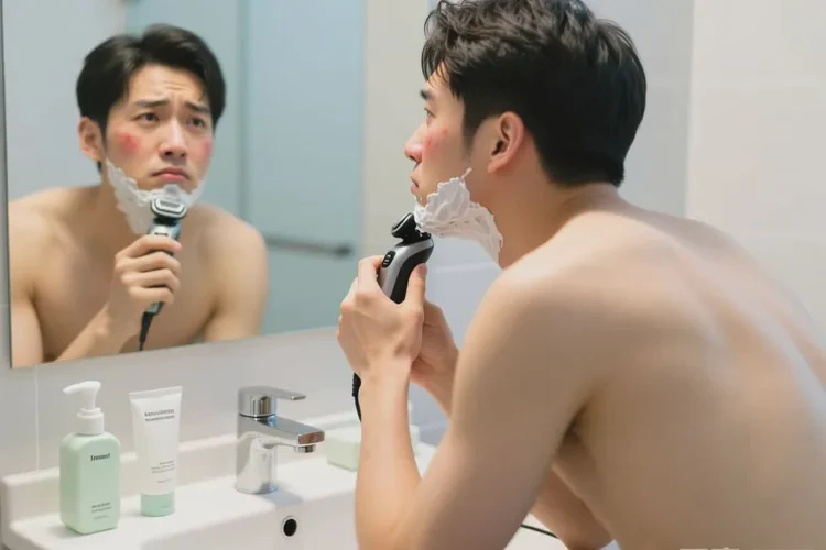 男人面部偶尔长湿疹可不可以治愈(图1)