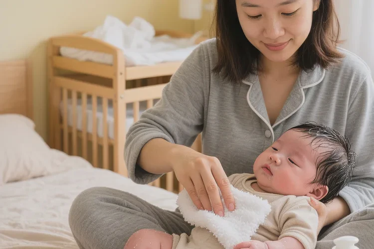 新生儿肚子上偶尔长湿疹能根治吗(图1)