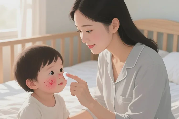 儿童脸上起湿疹能不能治愈(图1)