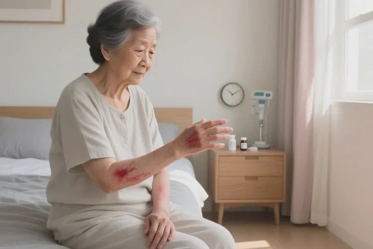 老年人手臂上容易长湿疹可不可以治愈(图1)