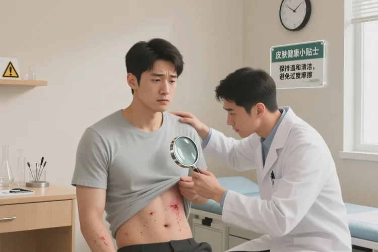 男人肚子出现湿疹可不可以治愈(图1)