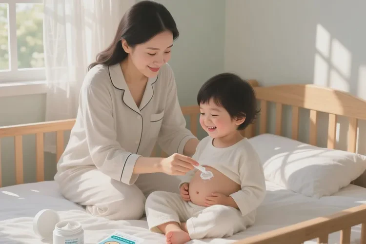 孩子肚子出现湿疹能不能治愈(图1)