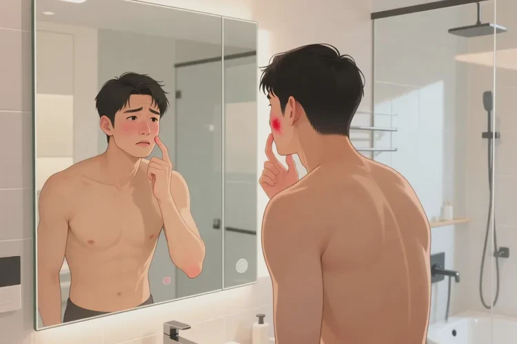 男人脸上出现湿疹可不可以治愈(图1)