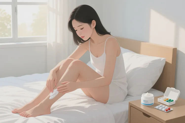 女人小腿有湿疹可不可以治愈(图1)