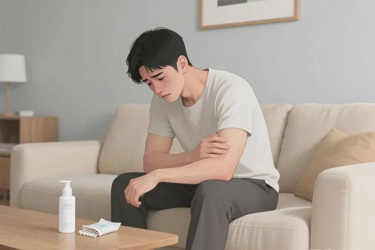 男人手臂偶尔长湿疹可不可以治愈(图1)