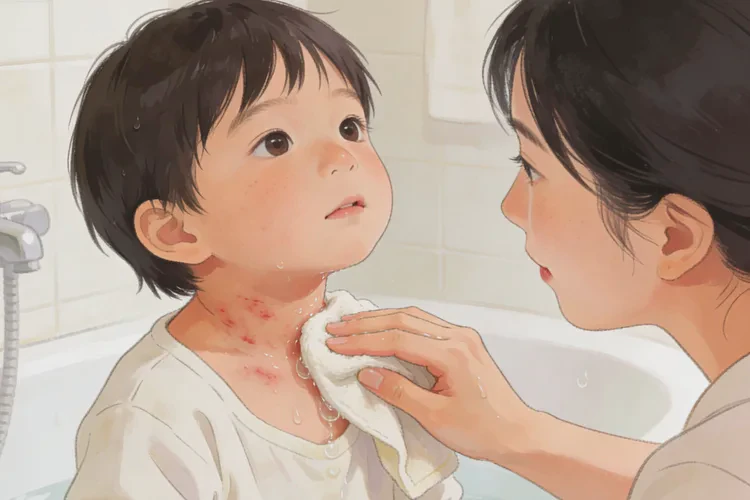 孩子脖子上出现湿疹能不能治愈(图1)