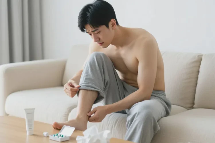 男人小腿出湿疹可不可以治愈(图1)