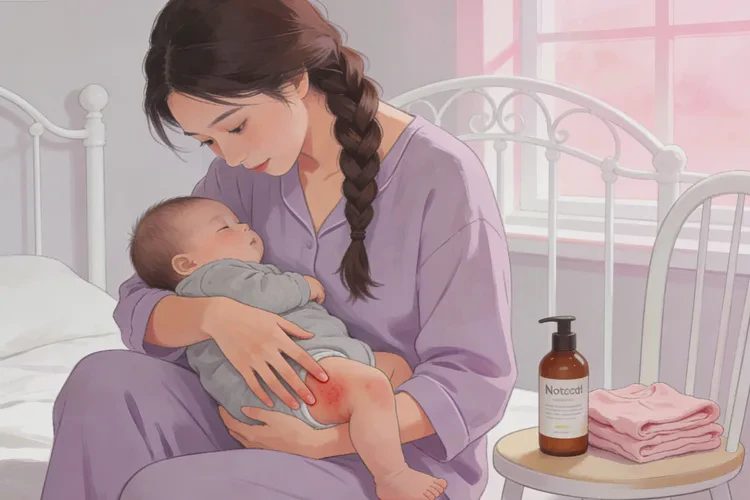 哺乳期妈妈大腿偶尔长湿疹可不可以治愈(图1)