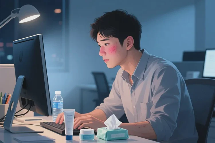 男人面部偶尔起湿疹可不可以治愈(图1)