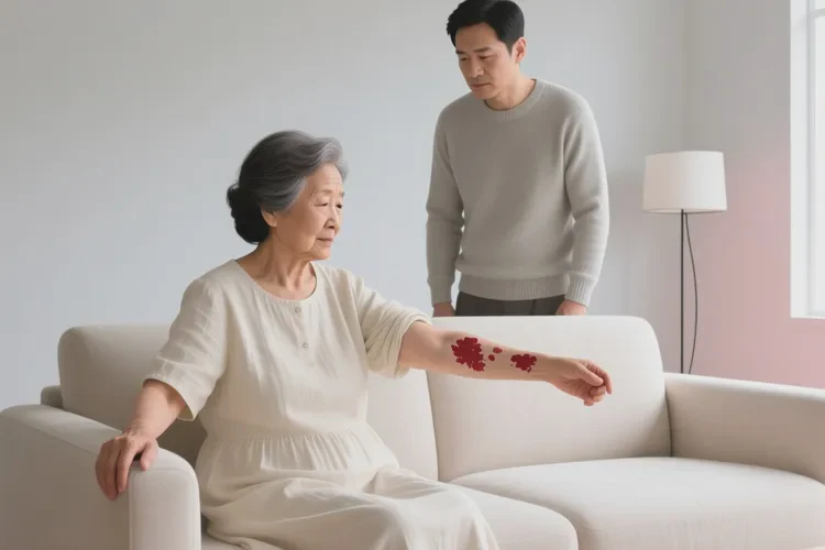 高龄老人手臂长湿疹可不可以治愈(图1)