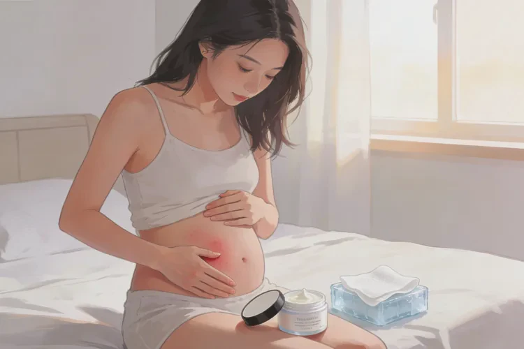 哺乳期妈妈肚子偶尔长湿疹可不可以治愈(图1)