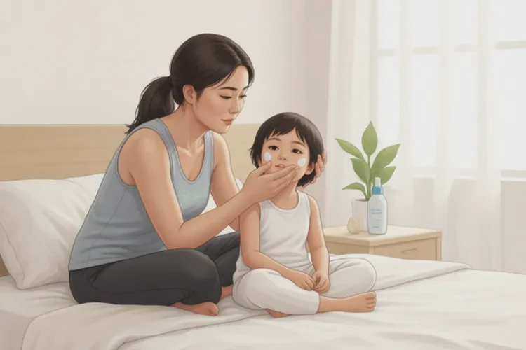 孩子面部偶尔起湿疹可以根治吗(图1)