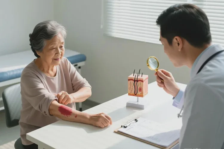 老人全身偶尔长湿疹可以根治吗(图1)