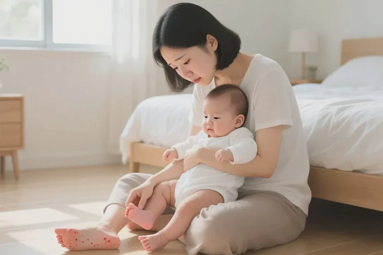 婴儿脚上偶尔起湿疹可以根治吗(图1)