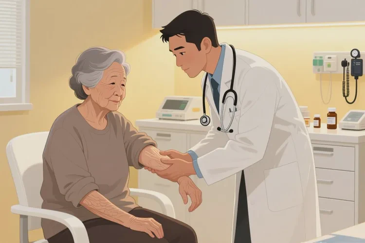 老人手臂上出现湿疹可以根治吗(图1)