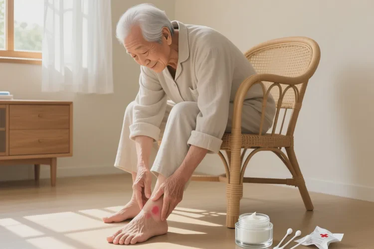 老年人脚上偶尔长湿疹可以根治吗(图1)