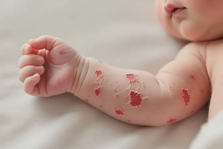 新生儿手臂起湿疹可以根治吗(图1)
