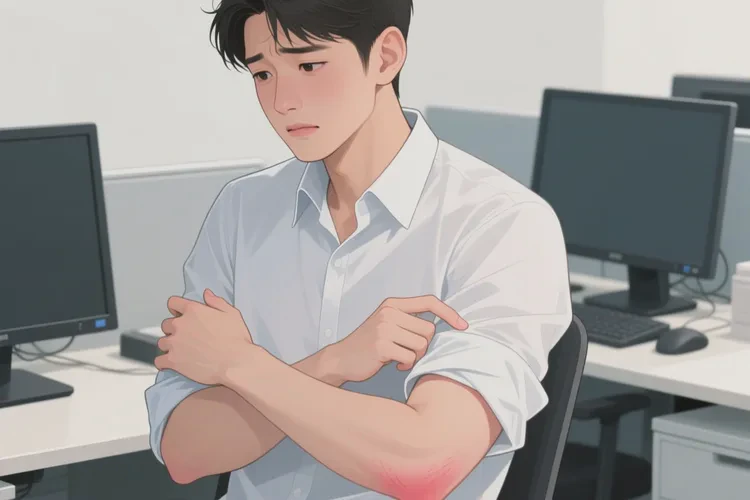 男生手臂上经常起湿疹可以根治吗(图1)