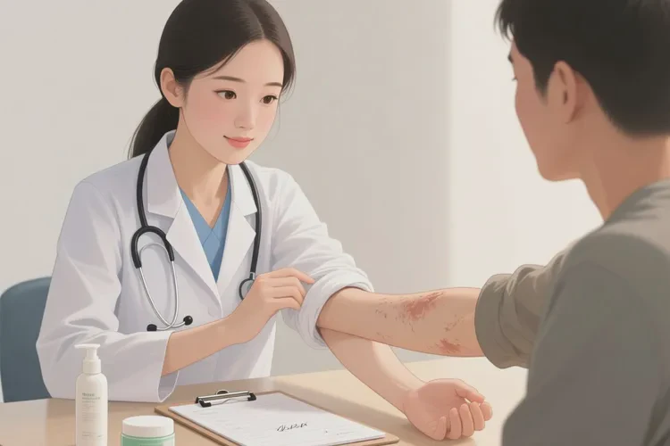 女性手臂上起湿疹能根治吗(图2)