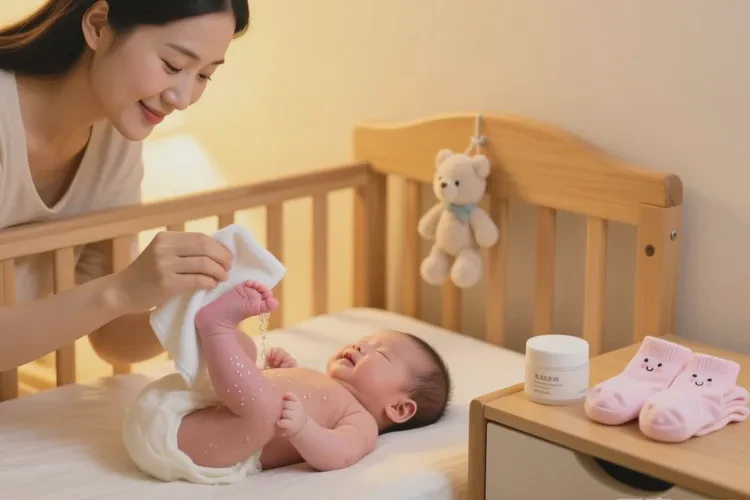 新生儿脚上经常起湿疹可以根治吗(图1)