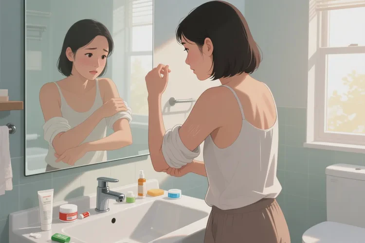 女生手臂容易长湿疹可以根治吗(图1)