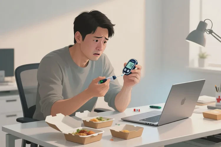 36歲中餐血糖7點(diǎn)4是怎么回事(圖1)