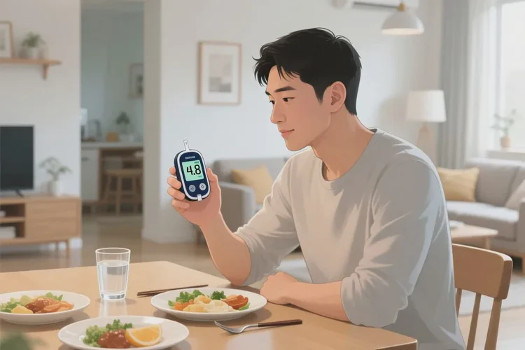 37岁晚餐血糖4.8是怎么回事(图1)