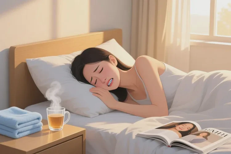 牙齒正畸時(shí)掛了皮筋睡醒之后牙齒很痛(圖1)