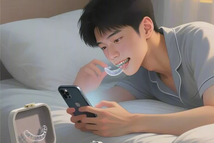 正畸完成了,牙齒還是有點(diǎn)凸(圖3)