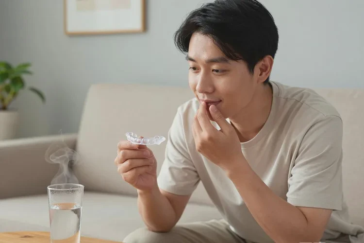 正畸后牙齒一邊高一邊低(圖4)